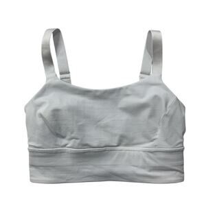 Lululemon Sports Bra Womens 4 White Longline Adjustable Thick Strap Unpadded